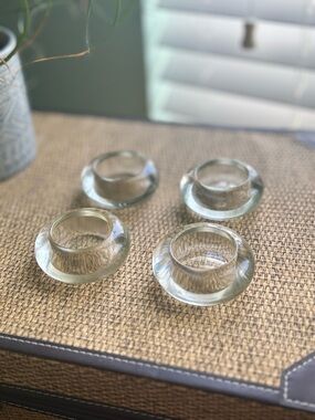 Set of 4 Glass Ring Tea Light Candle Holders | Pier 1 | 4 tea lights included